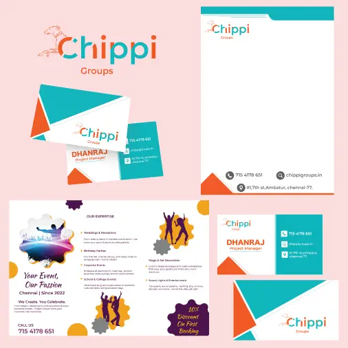 Home 18 Chippi Groups branding and event service designs